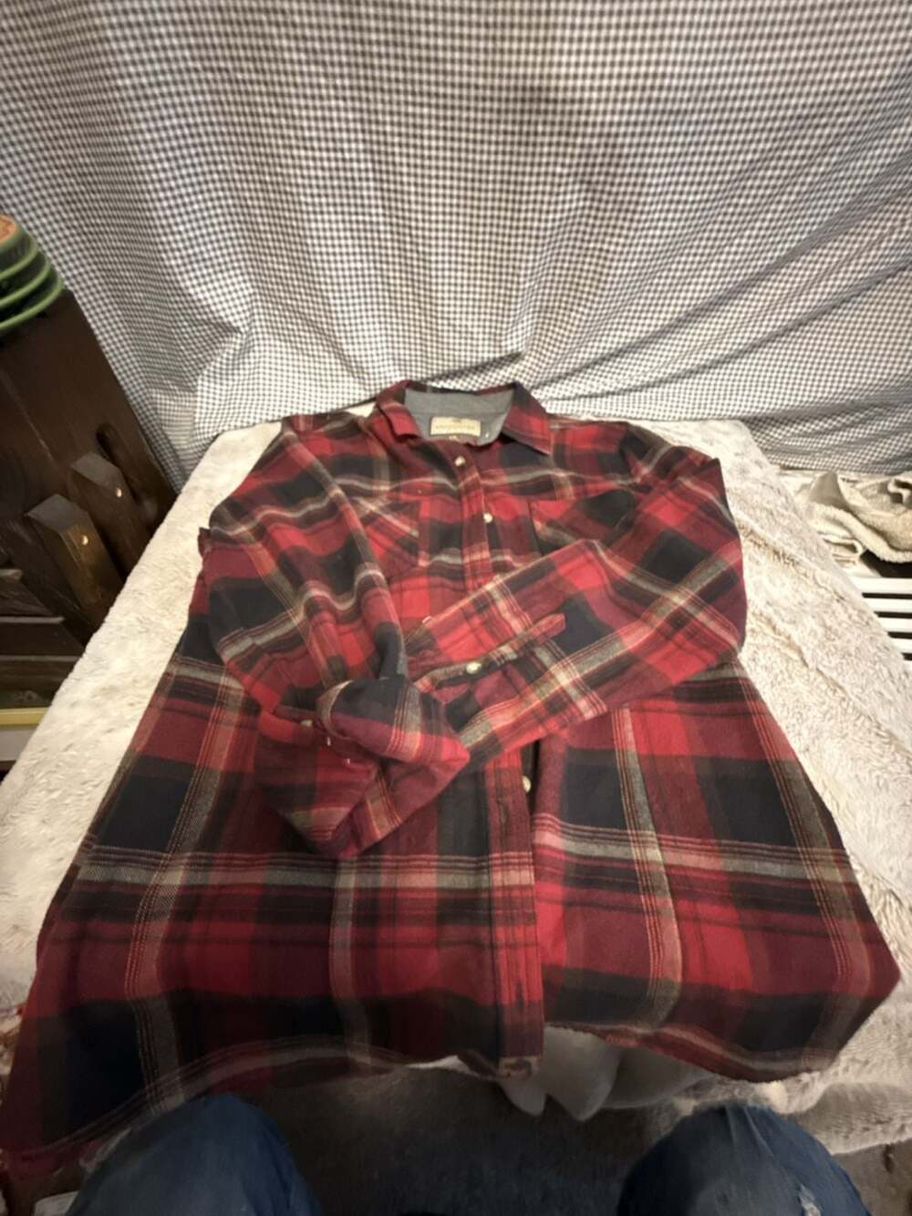Legendary Whitetails Women's Forest Plaid Flannel Shirt, Large, Red and Black, L